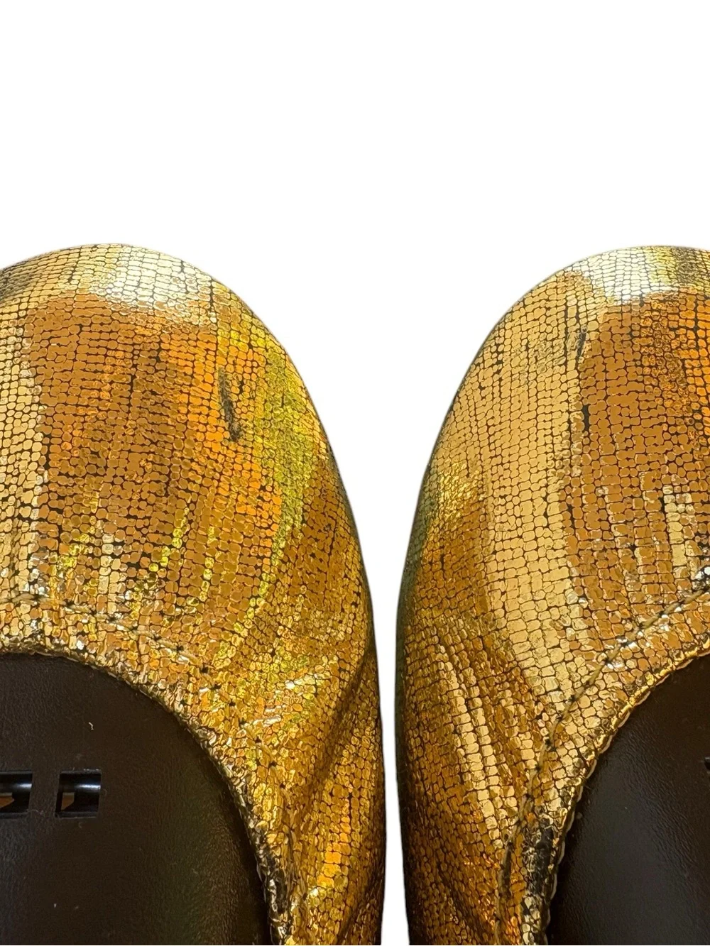 Rare Black Friday Limited Edition Tieks Theia Gold Leather Ballet Flats Size 10